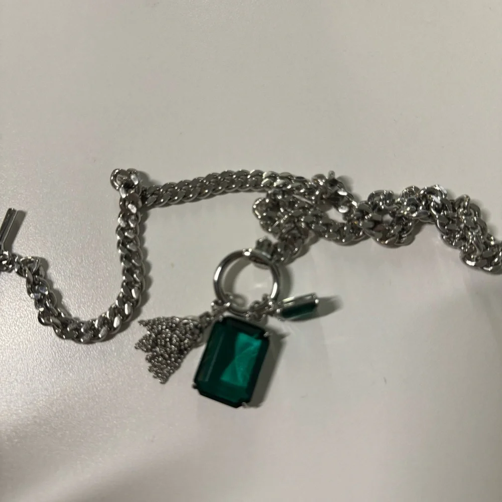 RL ralph Lauren necklace and bracelet green gem silver - Picture 2 of 10